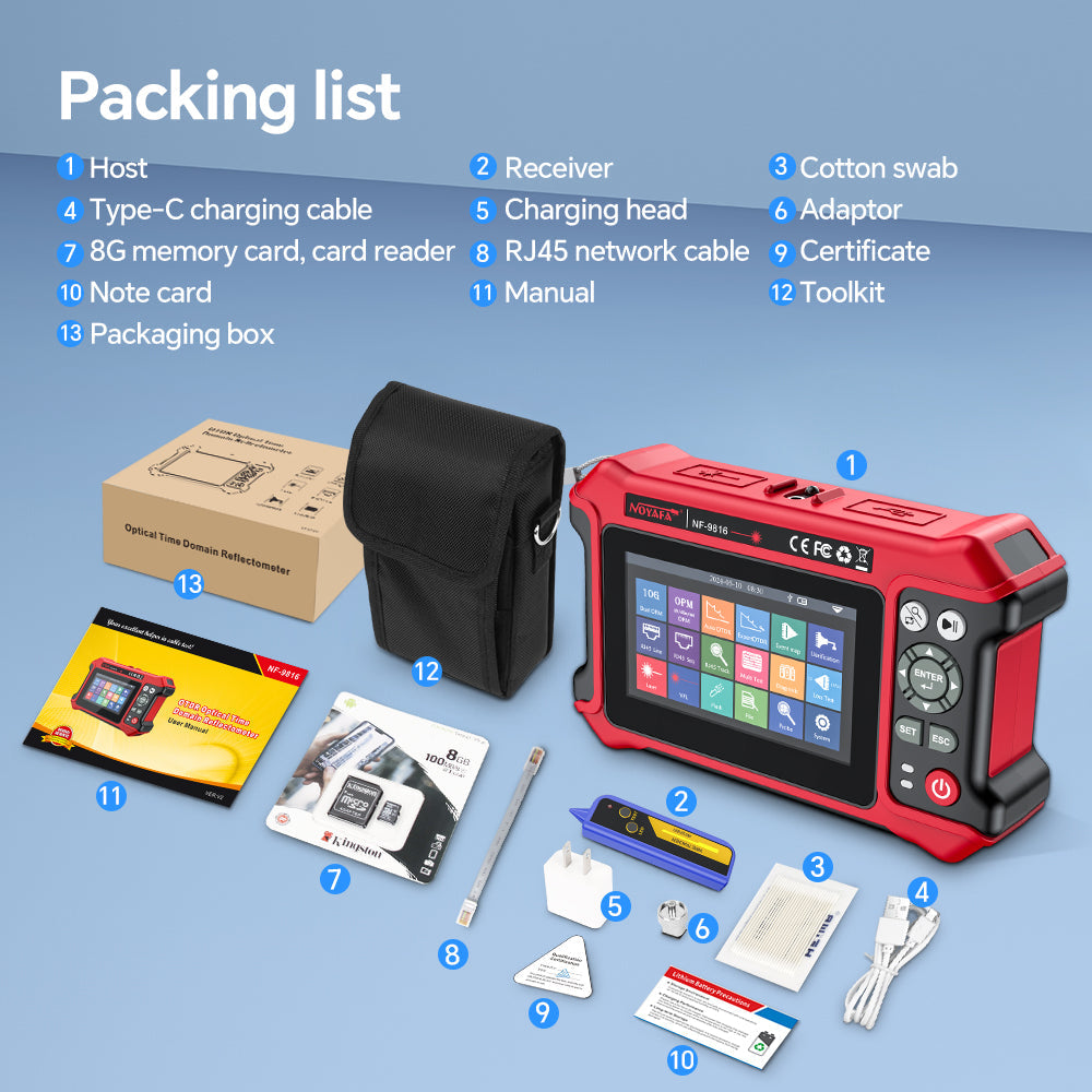 Noyafa NF-9816 Multi-Function OTDR Pro | All-in-One Optical & Network Diagnostic Tester